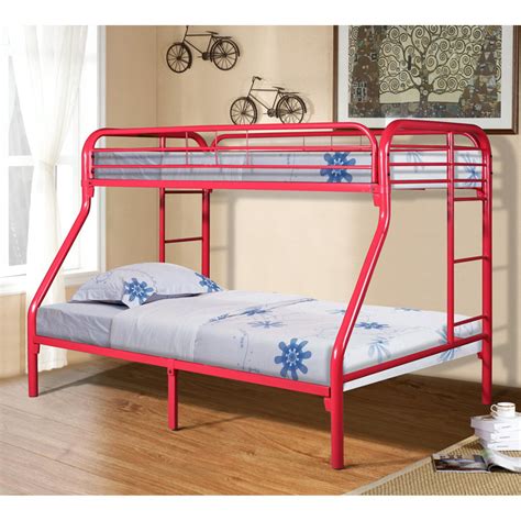 metal frame twin over full bunk bed|More.